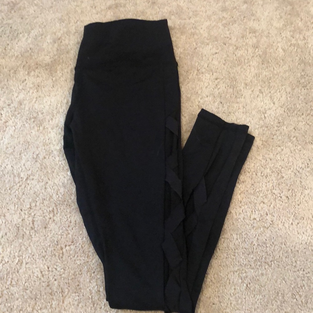 High waist leggings with netted side detail